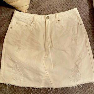 Divided H&M bright white jean skirt